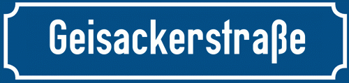 Straßenschild Geisackerstraße zum kostenlosen Download