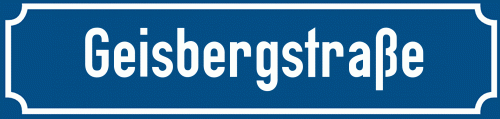 Straßenschild Geisbergstraße zum kostenlosen Download