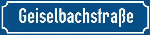 Straßenschild Geiselbachstraße zum kostenlosen Download