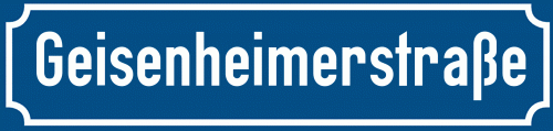 Straßenschild Geisenheimerstraße zum kostenlosen Download