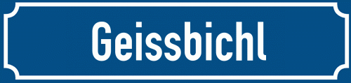 Straßenschild Geissbichl zum kostenlosen Download