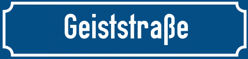 Straßenschild Geiststraße zum kostenlosen Download