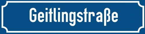 Straßenschild Geitlingstraße