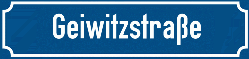 Straßenschild Geiwitzstraße