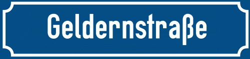 Straßenschild Geldernstraße
