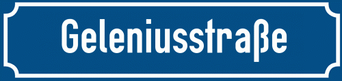 Straßenschild Geleniusstraße