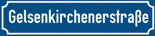 Straßenschild Gelsenkirchenerstraße zum kostenlosen Download