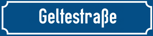 Straßenschild Geltestraße