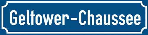 Straßenschild Geltower-Chaussee