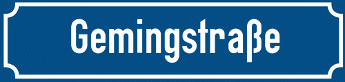 Straßenschild Gemingstraße