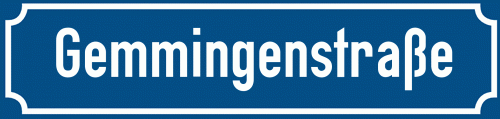 Straßenschild Gemmingenstraße