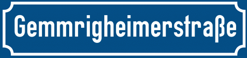 Straßenschild Gemmrigheimerstraße