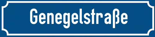 Straßenschild Genegelstraße