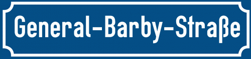 Straßenschild General-Barby-Straße