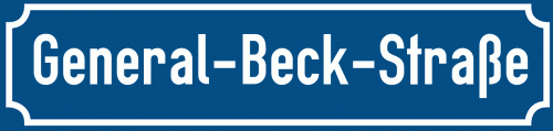 Straßenschild General-Beck-Straße