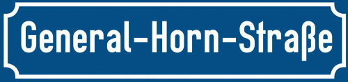 Straßenschild General-Horn-Straße