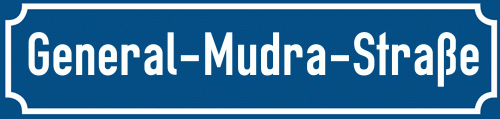 Straßenschild General-Mudra-Straße