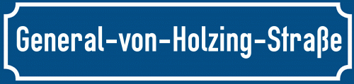 Straßenschild General-von-Holzing-Straße zum kostenlosen Download