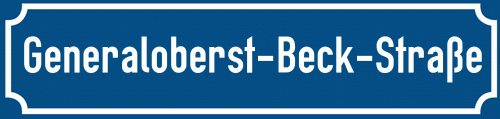 Straßenschild Generaloberst-Beck-Straße