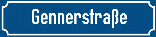 Straßenschild Gennerstraße