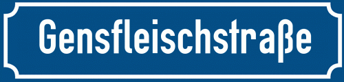 Straßenschild Gensfleischstraße