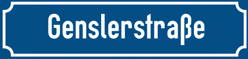 Straßenschild Genslerstraße