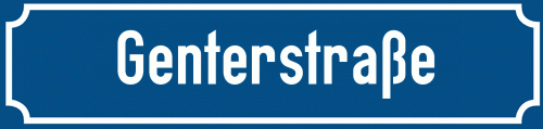 Straßenschild Genterstraße