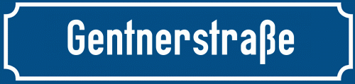 Straßenschild Gentnerstraße