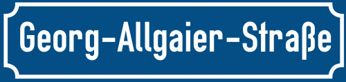 Straßenschild Georg-Allgaier-Straße