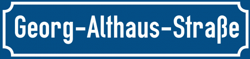 Straßenschild Georg-Althaus-Straße