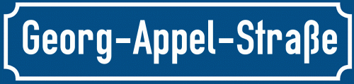 Straßenschild Georg-Appel-Straße