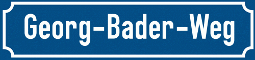 Straßenschild Georg-Bader-Weg