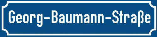 Straßenschild Georg-Baumann-Straße