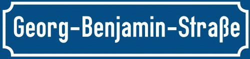 Straßenschild Georg-Benjamin-Straße