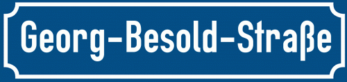 Straßenschild Georg-Besold-Straße