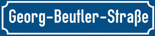 Straßenschild Georg-Beutler-Straße zum kostenlosen Download