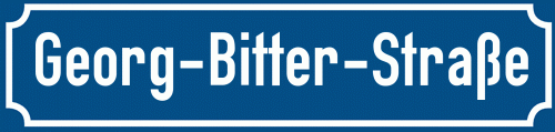 Straßenschild Georg-Bitter-Straße