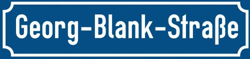 Straßenschild Georg-Blank-Straße