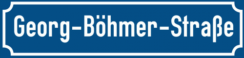 Straßenschild Georg-Böhmer-Straße