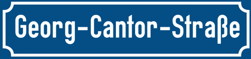 Straßenschild Georg-Cantor-Straße