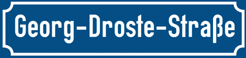 Straßenschild Georg-Droste-Straße zum kostenlosen Download