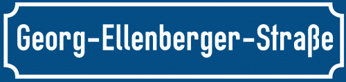 Straßenschild Georg-Ellenberger-Straße