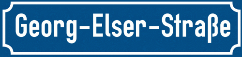 Straßenschild Georg-Elser-Straße zum kostenlosen Download