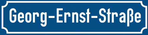 Straßenschild Georg-Ernst-Straße