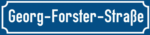 Straßenschild Georg-Forster-Straße