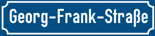 Straßenschild Georg-Frank-Straße zum kostenlosen Download