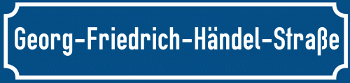 Straßenschild Georg-Friedrich-Händel-Straße