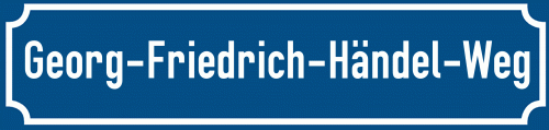 Straßenschild Georg-Friedrich-Händel-Weg zum kostenlosen Download