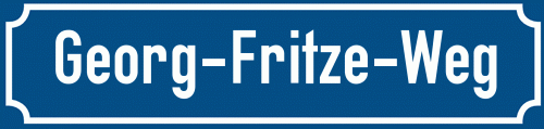 Straßenschild Georg-Fritze-Weg