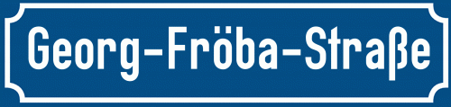 Straßenschild Georg-Fröba-Straße